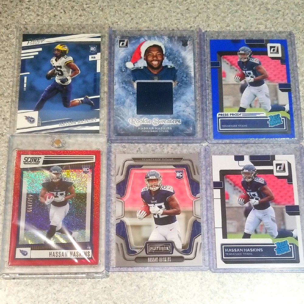 6 card Hassan Haskins rc lot.